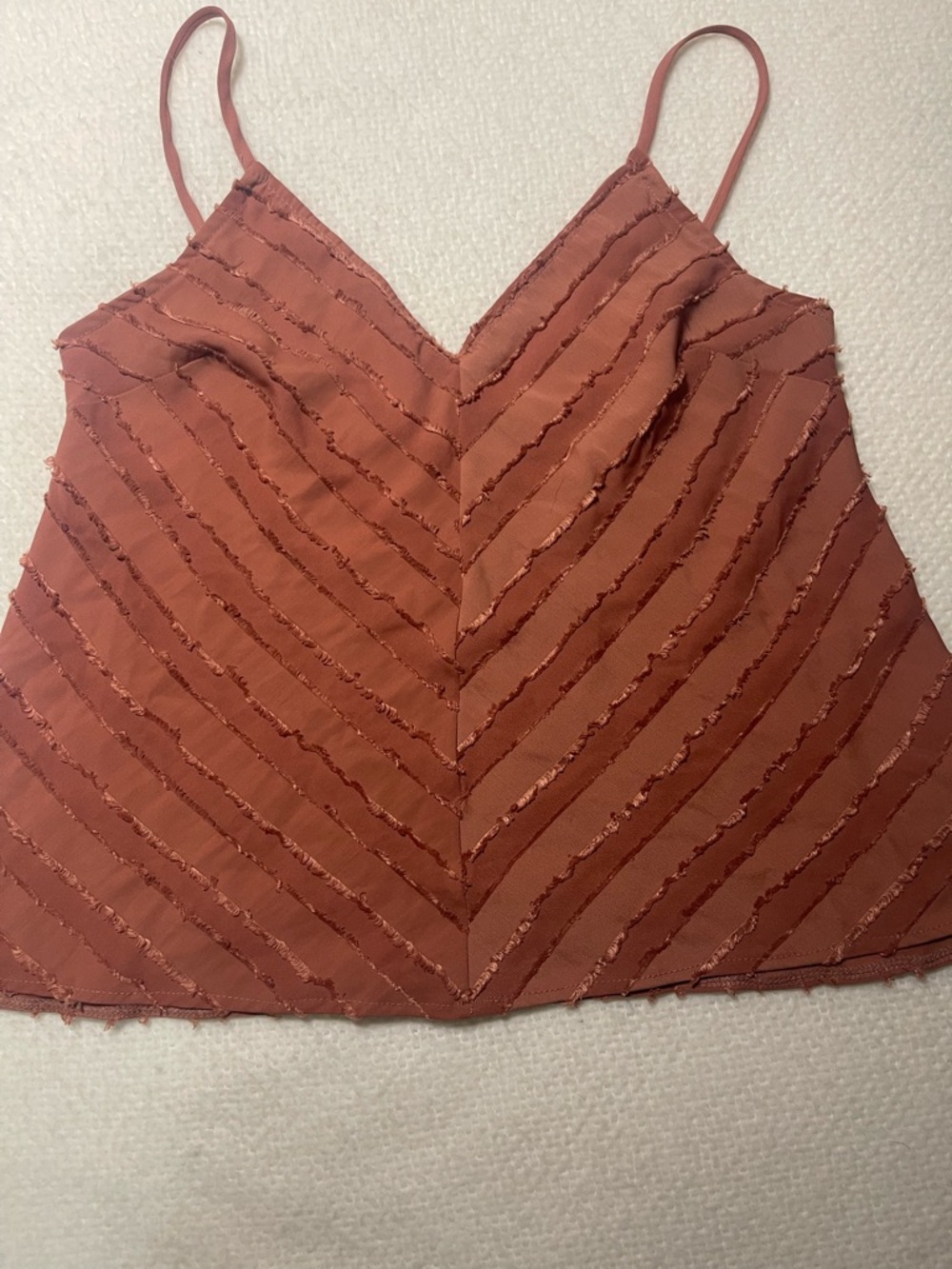 Vintage Free People Rust Textured V-Neck Cami Woman’s Size SM